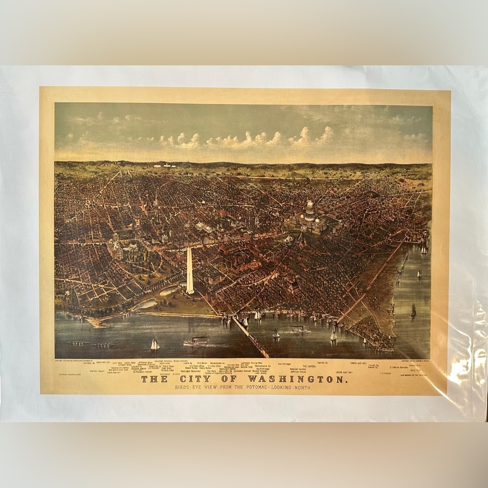 New in Wrap The City of Washington, DC Cityscape Lithograph Print Art 24 x 18 in